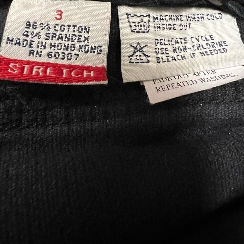 EUC vintage y2k Union Bay black corduroy pants silver glitter throughout sz 3 - Picture 9 of 15